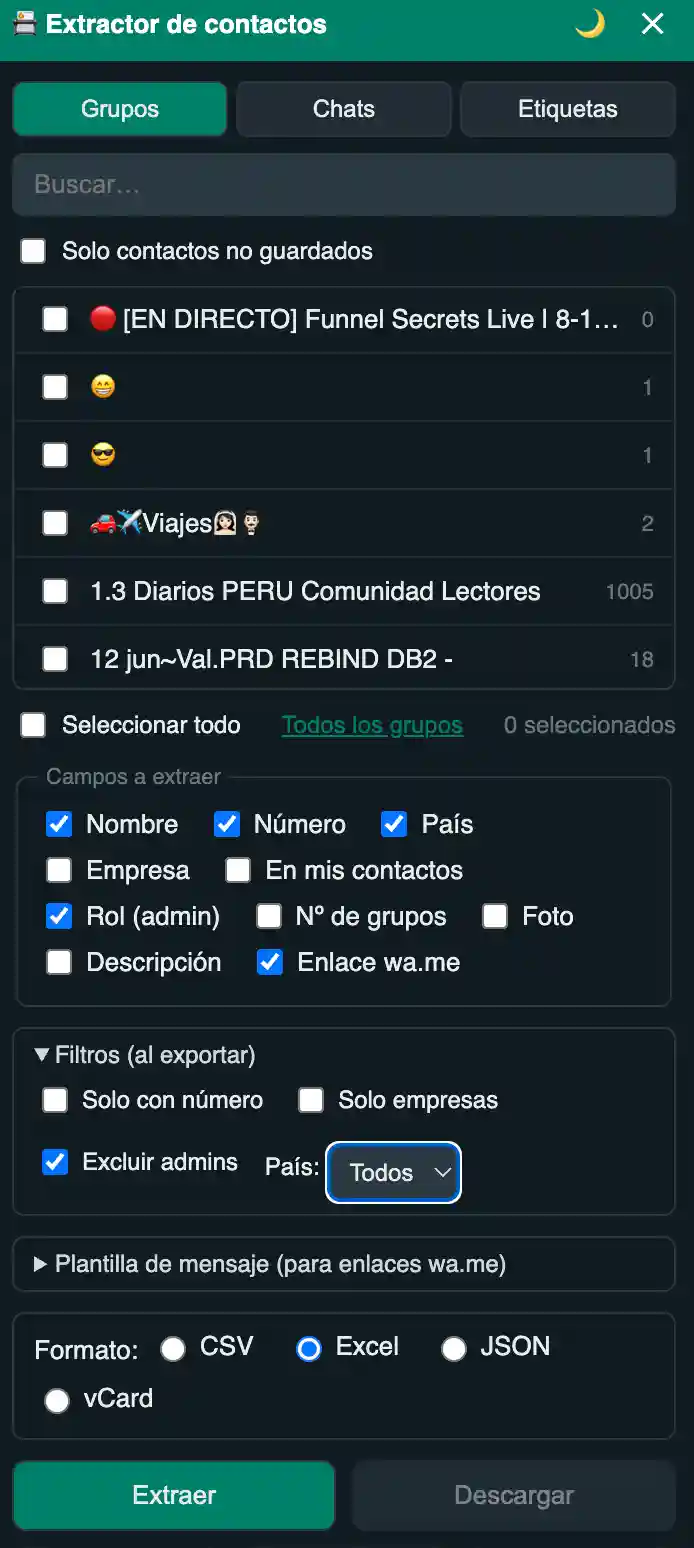 Extractor de Contactos de WhatsApp